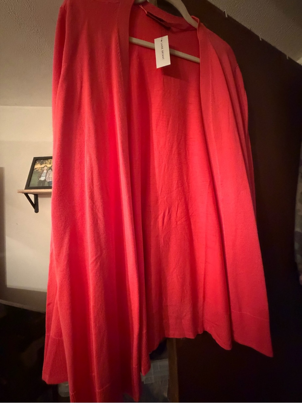 Lane Bryant Coral Open Front Cardigan